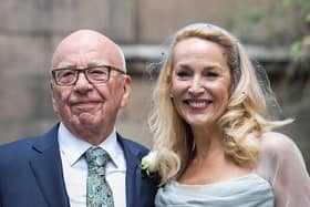 LONDON, ENGLAND - MARCH 05:  Rupert Murdoch and Jerry Hall seen leaving St Brides Church after their wedding on March 5, 2016 in London, England.  (Photo by John Phillips/Getty Images)