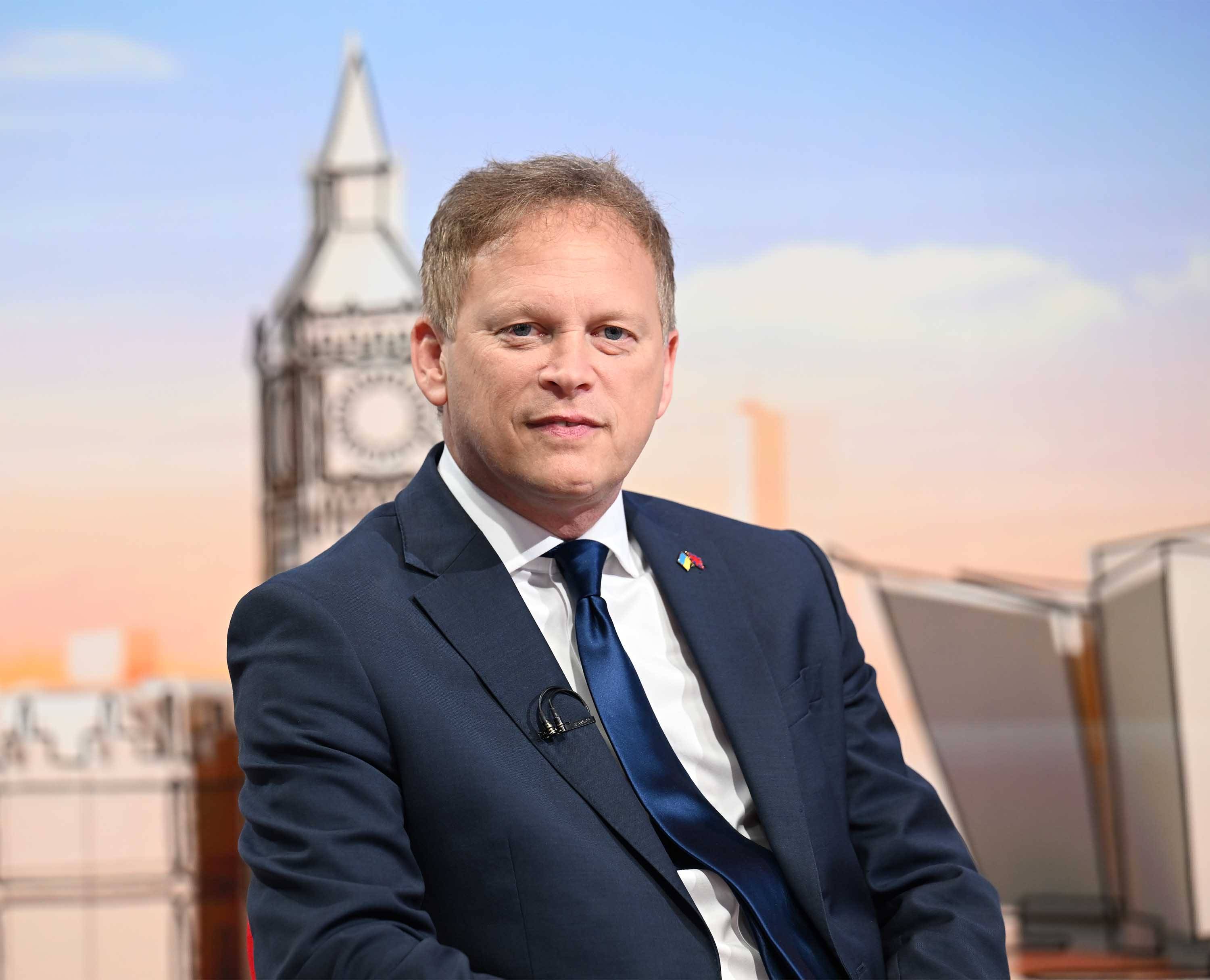   BBC handout photo of Defence Secretary Grant Shapps waiting to appear on the BBC 1 current affairs programme, Sunday With Laura Kuenssberg. Credit: Jeff Overs/BBC/PA Wire