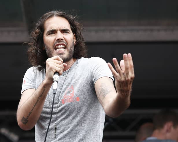 Advertisers have pulled their adverts from Rumble as the platform supports Russell Brand in the wake of a number of sex crime allegations. Photo by Getty.