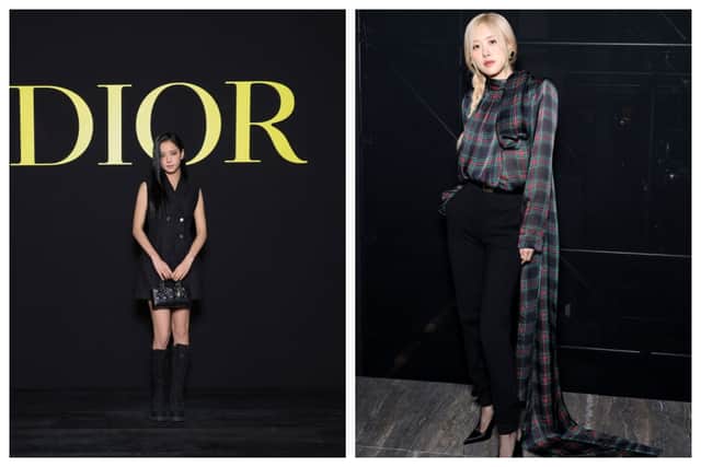 Blackpink’s Jisoo (left) attended the Dior show at Paris Fashion Week whilst Rosé was at YSL, alongside Hailey Bieber and Austin Butler. Photographs by Getty

