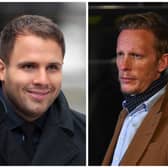 GB news is investigating and presenter Dan Wootton has apologised after Laurence Fox made "misogynist" comments about journalist Ava Santina live on air. Photos by Getty Images.