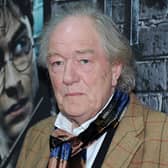 The late Sir Michael Gambon attended  the grand opening of Harry Potter: The Exhibition at Discovery Times Square Exposition Center on April 4, 2011 in New York City.  (Photo by Jason Kempin/Getty Images)