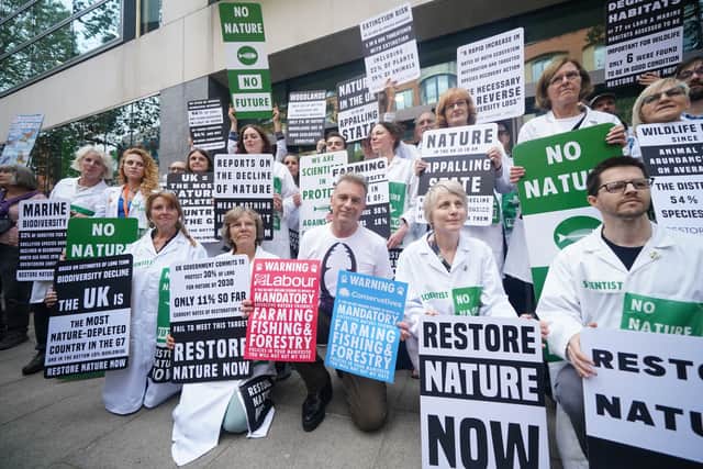 Nature TV presenter Chris Packham (centre) helped organise the protest (Photo: Yui Mok/PA Wire)