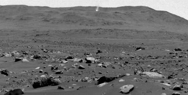 The Martain dust devil was seen moving east to west at about 12 mph along Thorofare Ridge. (Image: NASA/JPL-Caltech//SWNS)