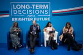 Rishi Sunak's conference slogan of "long-term decisions for a brighter future" has been called into question over the HS2 debacle. Credit: Getty