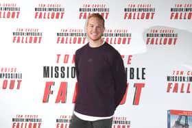 LONDON, ENGLAND - NOVEMBER 30: Greg Rutherford attempts "Mission: Impossible - Fallout - The Long Jump" at The Lindley Hall on November 30, 2018 in London, England. (Photo by Stuart C. Wilson/Getty Images)