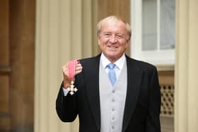 LONDON, ENGLAND - APRIL 22: Former England football player Francis Lee after receiving a CBE from the Prince William, Duke of Cambridge for services to football and charity at an investiture ceremony at Buckingham Palace on April 22, 2016 in London, England.  (Photo by Yui Mok - WPA Pool / Getty Images)