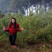 People collecting their Christmas trees at the Pull a Pine event on RSPB's Arne Nature Reserve (RSPB/Supplied)