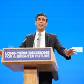 Rishi Sunak made major announcements around HS2, education and smoking laws in his annual party conference speech. (Credit: Stefan Rousseau/PA Wire)