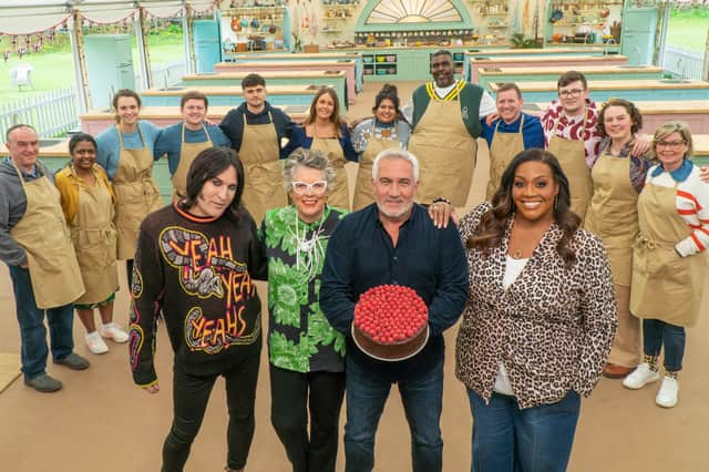 The cast of the 2023 Great British Bake Off. Image: Mark Bourdillon/Love Productions/Channel 4/PA Wire