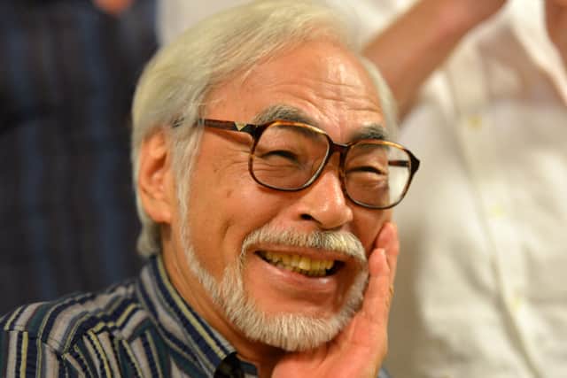 Oscar-winning Japanese animator Hayao Miyazaki speaks to the press in Tokyo on July 13, 2015.  Miyazaki is making a short animation movie with a character of a caterpillar, which will be screening at the Ghibli Museum in suburban Tokyo. (Photo by YOSHIKAZU TSUNO/AFP via Getty Images)