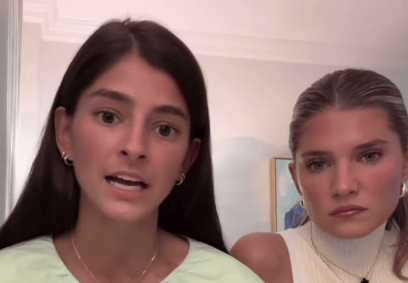 Tiktok influencer Lunden Stallings (left) has issued an apology video after racist tweets she posted 10 years ago resurfaced while she was on her honeymoon with her new wife Olivia Bennett (right). Photo by TikTok/Lunden and Olivia.