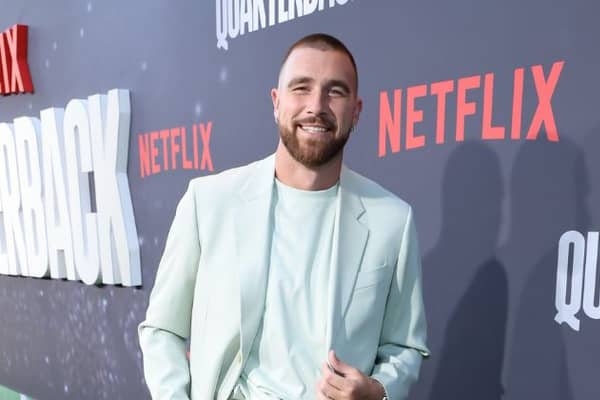 HOLLYWOOD, CALIFORNIA - JULY 11: Travis Kelce attends the Los Angeles Premiere Of Netflix's "Quarterback" at TUDUM Theater on July 11, 2023 in Hollywood, California. (Photo by JC Olivera/Getty Images)