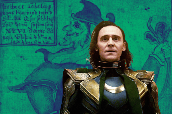 Tom Hiddleston (main) portrays the Norse god Loki - with a few similarities kept between the MCU and Norwegian mythology (Credit: Árni Magnússon Institute/Marvel Studios)