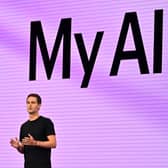 Evan Spiegel, founder and CEO of Snapchat at the 2023 Snap Partner Summit in April 2023 (Photo: FREDERIC J. BROWN/AFP via Getty Images)
