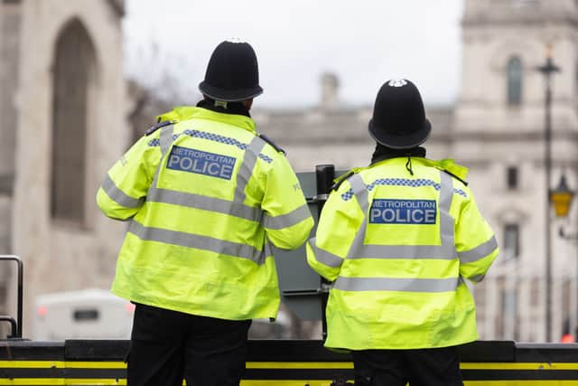 Metropolitan Police officers outside the Houses of Parliament on March 21, 2023 in London, England. Credit: Getty Images
