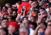 An English fan shouts encouragement during the Rugby World Cup France 2023 (Photo: Warren Little/Getty Images)