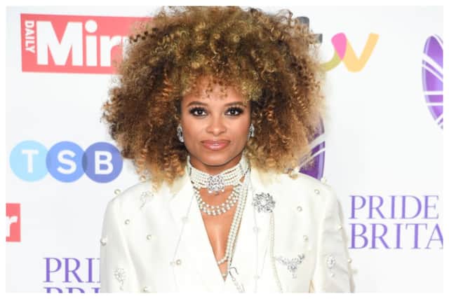 Fleur East decided a pearl embellished trouser suit wasn't enough and opted for pearl accessories too at the Pride of Britain Awards 2023. Photograph by Getty