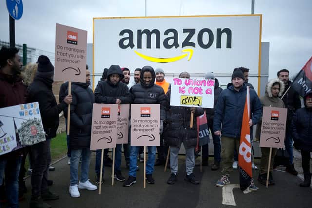 Workers at the Amazon Coventry fulfilment centre are due to strike on Black Friday. (Credit: Getty Images)