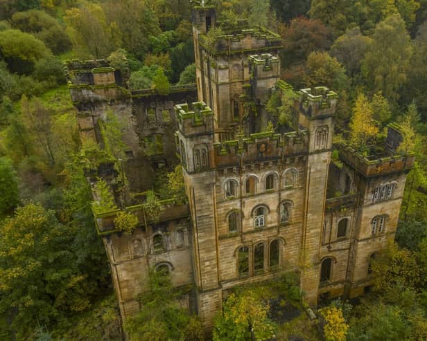 Abandoned Lennox Castle in East Dunbartonshire is enveloped by autumnal colour.  (Katielee Arrowsmith SWNS)