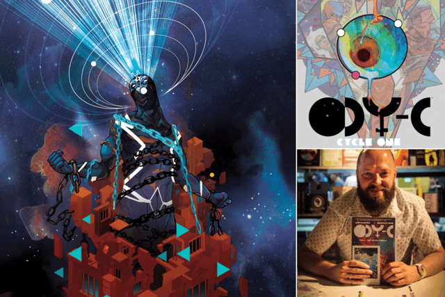 British comic book writer and artist Christian Ward (bottom right) has been celebrated for his work on Marvel's 'Black Bolt' (main image) and Image Comic's 'ODY-C' (top right) (Credit: Image Comics/Marvel)