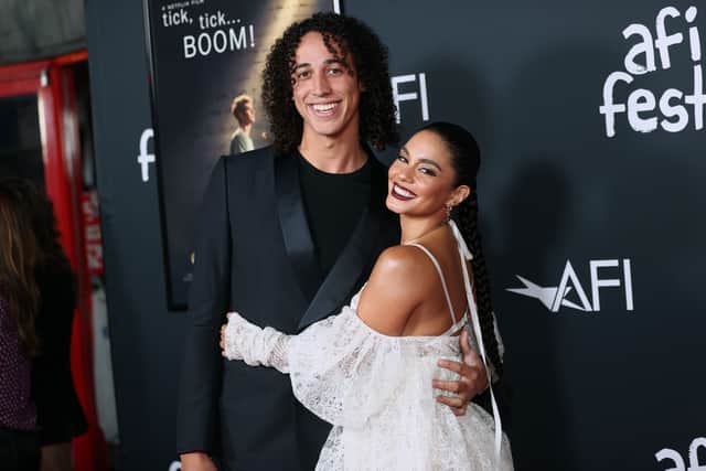 High School Musical stars (L-R) Cole Tucker and Vanessa Hudgens attend the 2021 AFI Fest Opening Night Gala Premiere of Netflix's "tick, tick BOOM" at TCL Chinese Theatre on November 10, 2021 in Hollywood, California. (Photo by Matt Winkelmeyer/Getty Images)