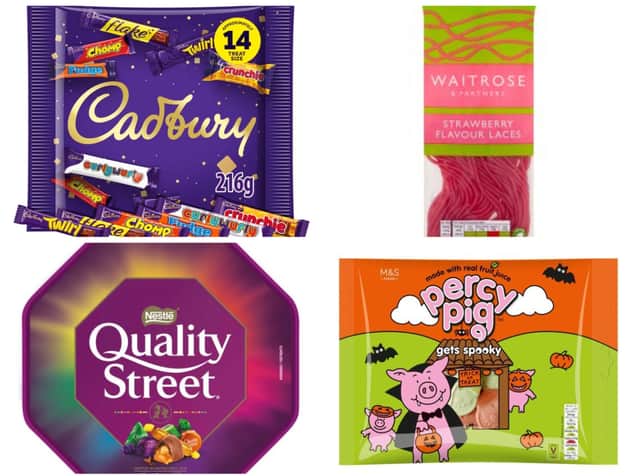 Best and cheapest Halloween 2023 sweets, treats and chocolates from M&S, Aldi and more. Photos by Tesco (top left), Aldi (bottom left), Waitrose (top right) and Ocado (bottom right).