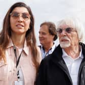MOGI GUACU, BRAZIL - MAY 15: Bernie Ecclestone and his wife Fabiana Flosi during a visit to the Velocitta racetrack for a Stock Car and Formula 4 race on May 15, 2022 in Mogi Guacu, Brazil. (Photo by Marcelo Machado de Melo/Getty Images)