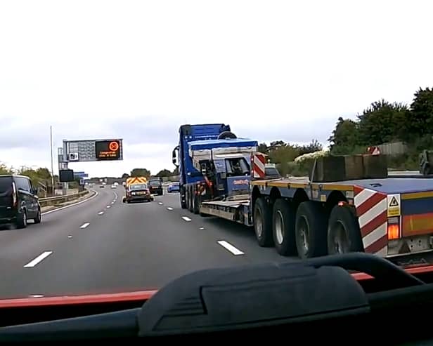 A drunk van driver was caught on camera crashing on M1 in Nottinghamshire