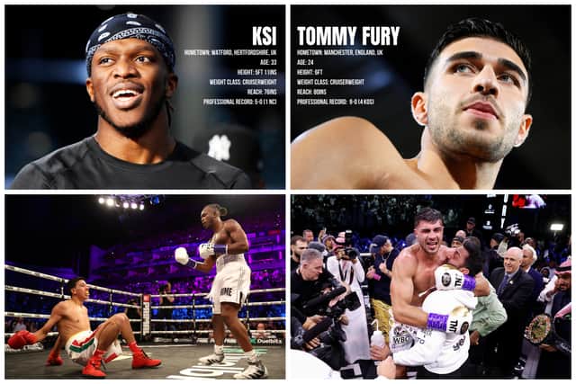 KSI andTommy Fury will both put their unbeaten record on the line in Manchester. (Getty Images)