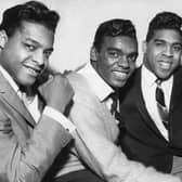 American soul vocal pop group the Isley Brothers (left to right) O'Kelly Isley Jnr, Ronnie Isley and Rudolph Isley, in Britain to tour.  (Photo by Evening Standard/Getty Images)