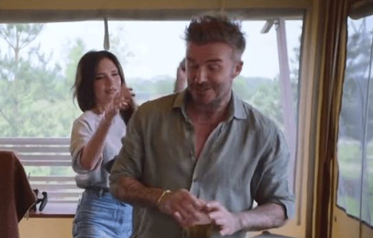 David Beckham and his wife Victoria Beckham have started a TikTok trend by dancing to the song “Islands in the Stream” in the Netflix documentary "Beckham". Photo by Netflix/TikTok.