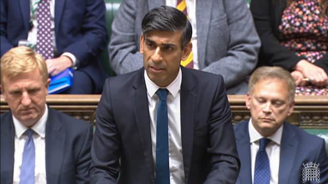 Rishi Sunak addresses the Commons on the Israel-Hamas war. Credit: PA/House of Commons