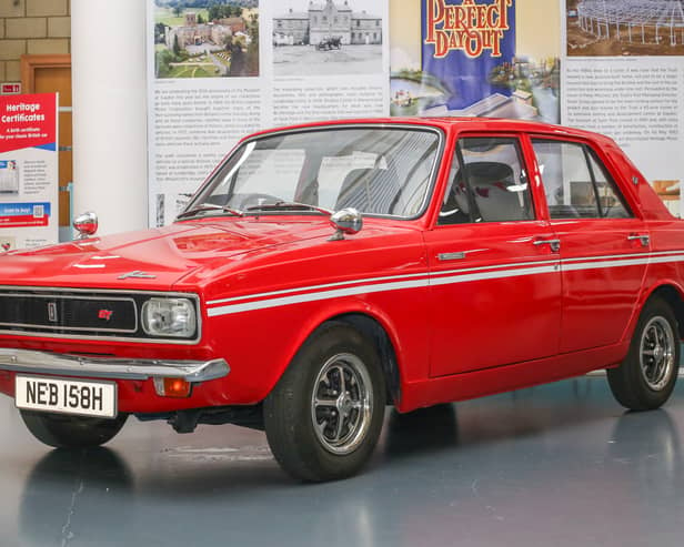 A rare 1969 Hillman GT on display at the British Motor Museum in Gaydon, Warwickshire on October 13 2023. Arguably the last Hillman GT left in the world, the car was restored in the TV programme 'Bangers & Cash: Restoring Classics'. (SWNS)