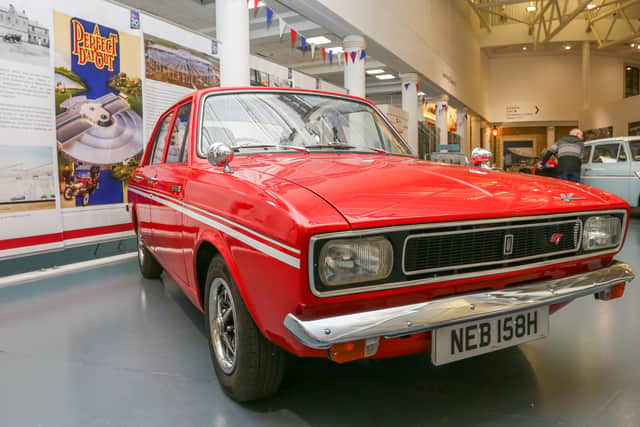 A rare 1969 Hillman GT on display at the British Motor Museum in Gaydon, Warwickshire on October 13, 2023 (SWNS)