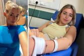 Maisie Lewis' UTI could not be flushed out with water and cranberry juice - instead she ended up in hospital with sepsis. (Pictures: SWNS)