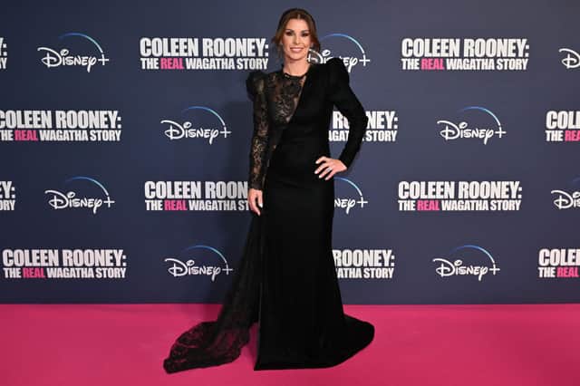 Although Coleen Rooney’s The Real Wagatha Story has had mixed reviews, I think anybody who dismisses her as just a WAG is ignorant and naive…Coleen attends the Liverpool screening of "Coleen Rooney: The Real Wagatha Story" at Everyman Cinema Liverpool on October 18, 2023 in Liverpool, England. The Documentary is now streaming on Disney+ (Photo by Anthony Devlin/Getty Images for Disney+)