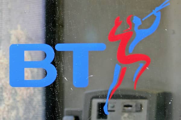 The British Telecom logo is seen on a BT phone box on May 17, 2006 in London, England. Telecommunications company BT will announce their full year results tomorrow. (Photo by Scott Barbour/Getty Images)