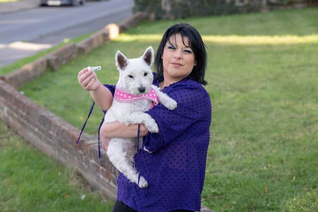 Michele Wingfield, 60, took Masie, nine, to the vets when she couldn't stop sneezing