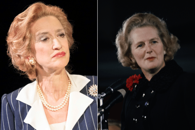 Gwynne teamed up with Peter Morgan and starred alongside Dame Helen Mirren in the theatrical work 'The Audience,' portraying Margaret Thatcher (Credit: Broadway.com/Getty Images)