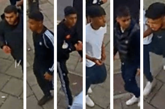 Police are looking for six men after homophobic attack in Chadwell Heath. Picture: Met Police