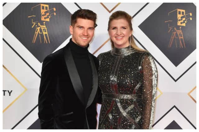 Rebecca Adlington with husband Andy Parsons. Rebecca revealed news of the tragic late miscarriage of her daugher on Instagram. Photograph by Getty
