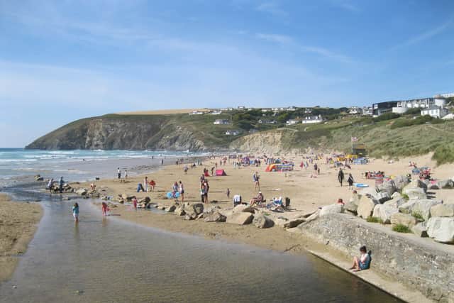 Mawgan Porth beach picutred back in 2011. homes can be seen along the cliff (Bob Jones)