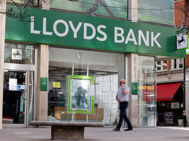 Lloyds Banking Group announced a profit surge while mortgage lenders experience sky-high borrowing costs. (Credit: Getty Images)