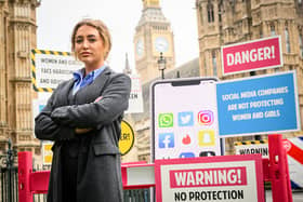 Reality television personality Georgia Harrison has been calling for better online protections for women and girls, as the Government moves its Online Safety Bill to the committee stage in the House of Lords, on April 19, 2023 in London, England. . (Photo by Leon Neal/Getty Images)