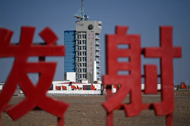 This picture shows a facility at the Jiuquan Satellite Launch Centre in the Gobi desert in northwest China on October 25, 2023. (Image: PEDRO PARDO/AFP via Getty Images)