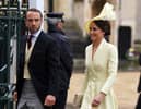 Pippa and James Middleton, siblings of Catherine, Princess of Wales arrive at the Coronation of King Charles III and Queen Camilla 