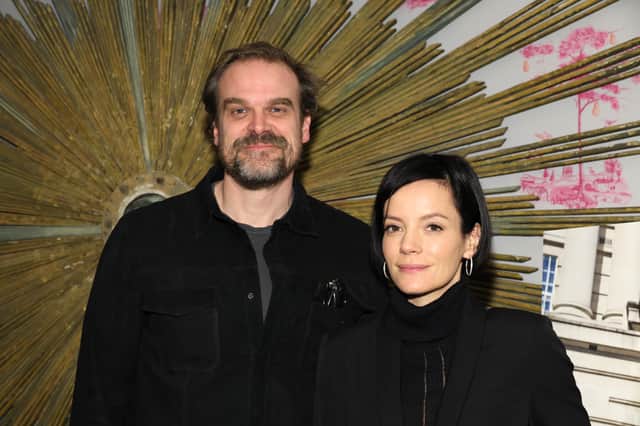 (L-R) David Harbour and Lily Allen attend as Anna Wintour hosts Special Screening of "Living" at Crosby Hotel on December 05, 2022 in New York City. (Photo by Dia Dipasupil/Getty Images)
