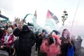 Protesters during a pro-Palestine march organised by Palestine Solidarity Campaign in central London. (Picture: Jordan Pettitt/PA Wire)