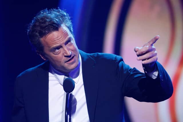 ctor Matthew Perry speaks during the 2012 NHL Awards at the Encore Theater at the Wynn Las Vegas on June 20, 2012 in Las Vegas, Nevada.  (Photo by Isaac Brekken/Getty Images) 